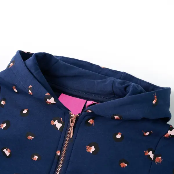 Laste kapuutsiga dressipluus täpiline, tumesinine, suurus 92 – 3