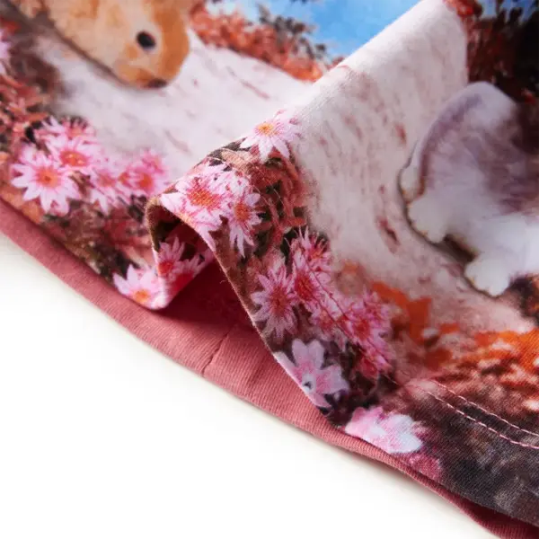 Pikkade varrukatega laste kleit hirvepildiga, vanaroosa, suurus 140 (9–10 a) – 5