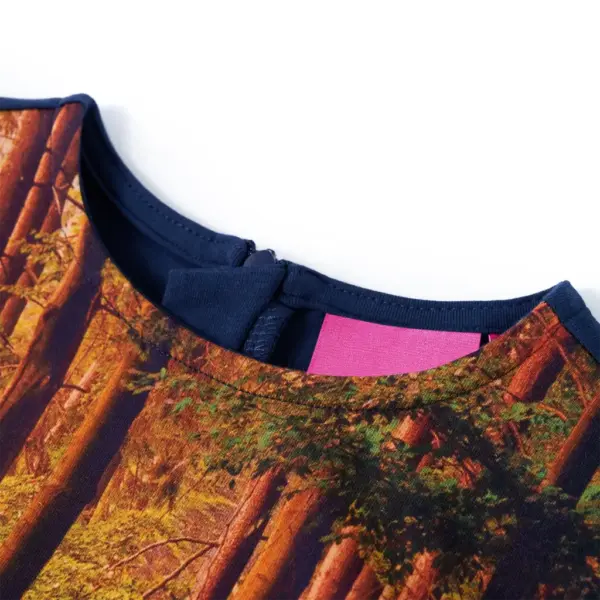 Pikkade varrukatega laste kleit hobuseprindiga, tumesinine, suurus 104 – 3