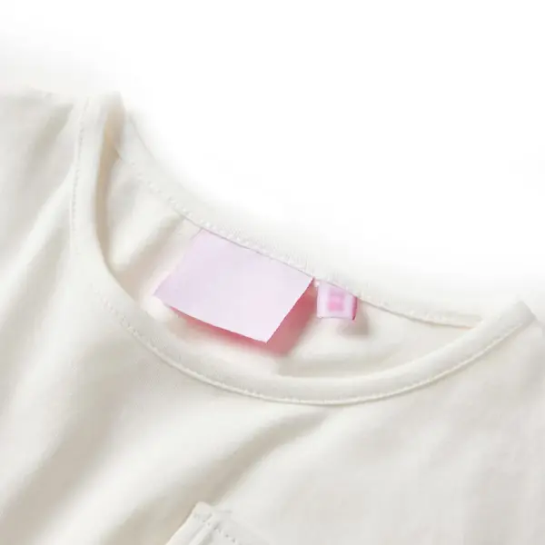 Lühikeste varrukatega laste kleit elastse vööga, helebeež, sädeleva jersey-seelikuga, suurus 116 (5–6 a) – 3