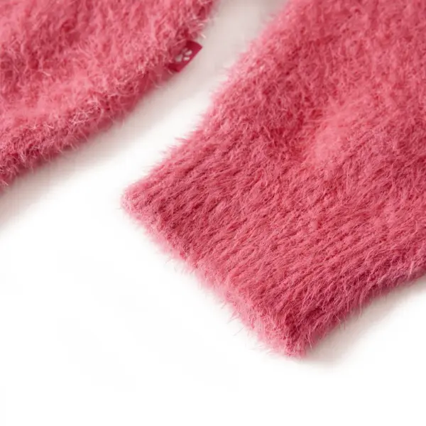 Laste kootud kampsun V-mustriga, vanaroosa, suurus 128 (7–8 a) – 5