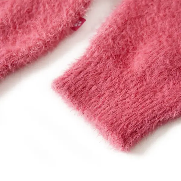 Laste kootud kampsun V-mustriga, vanaroosa, suurus 140 – 5