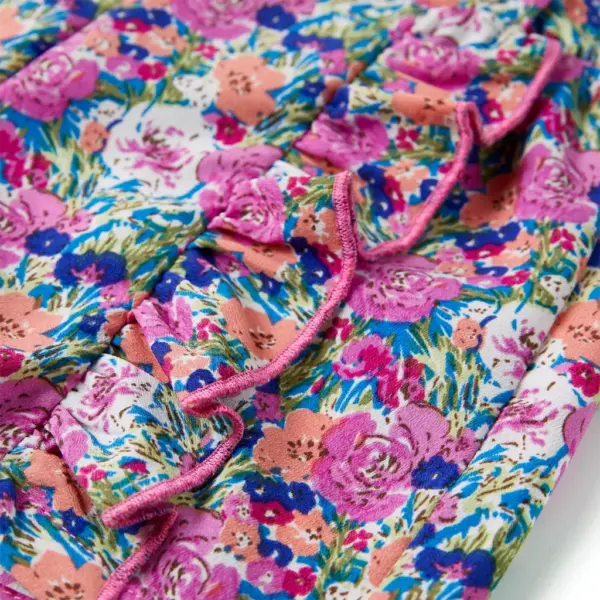 Laste lillelised lühikesed püksid volangidega, fuksia, suurus 140 – 5