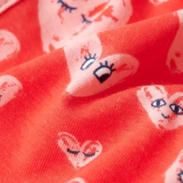 Laste lühikesed püksid südameprindiga, punane, pingutusnööriga vöö, suurus 116 (5–6 a) – 8