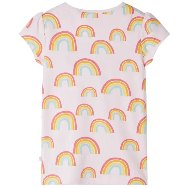 Laste pidžaama komplekt, lühikeste varrukatega, heleroosa vikerkaaretrükiga, suurus 116 – 3