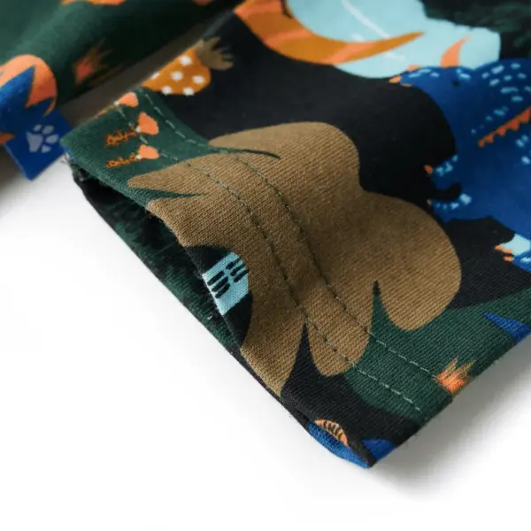 Laste pidžaama dinosaurusetrükiga, tumeroheline, 100% puuvill, suurus 92 – 9