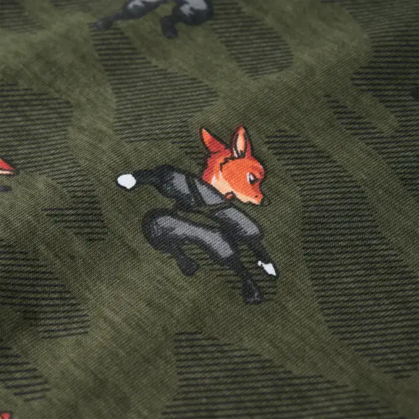 Laste puuvillane pidžaamakomplekt pikkade varrukatega, ninja rebase mustriga, khaki, suurus 128 – 9