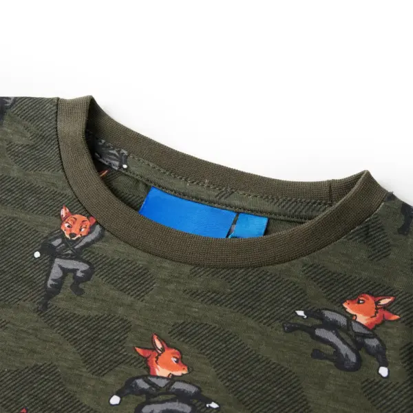 Laste pidžaama pikkade varrukatega, ninja rebase mustriga, khaki, suurus 140 – 7