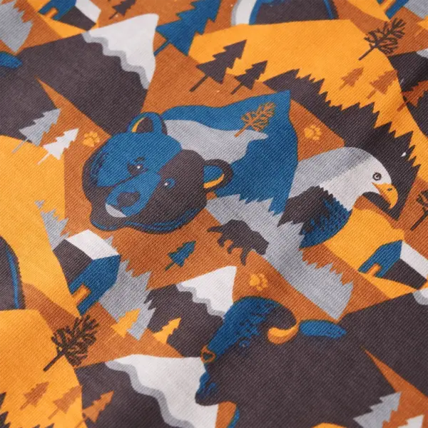 Laste pidžaamakomplekt pikkade varrukatega, konjakipruun, 100% puuvill, suurus 116 – 7