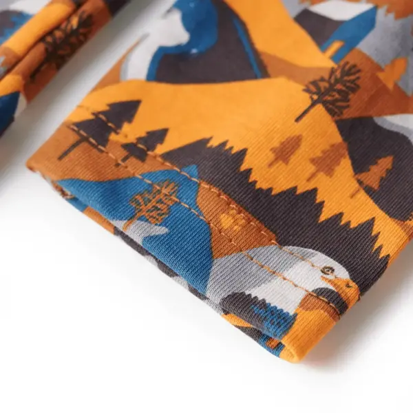 Laste pidžaamakomplekt pikkade varrukatega, konjakipruun, 100% puuvill, suurus 116 – 8