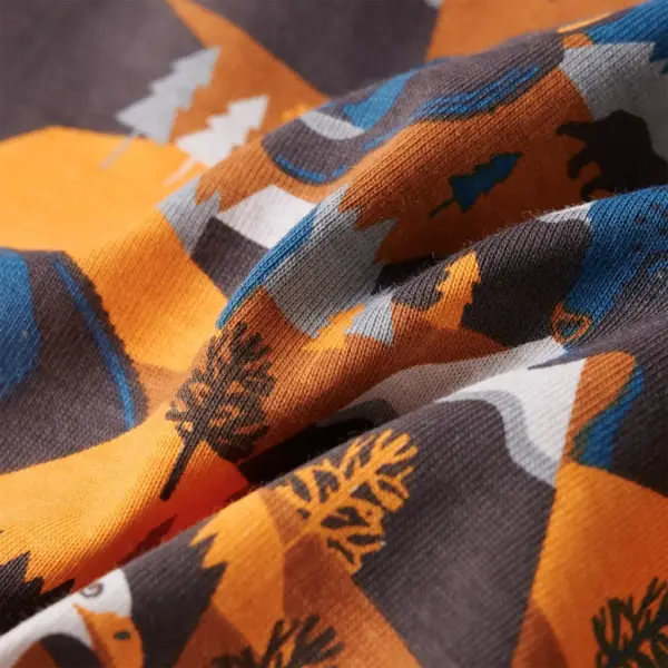 Laste pidžaamakomplekt pikkade varrukatega, konjakipruun, 100% puuvill, suurus 116 – 10