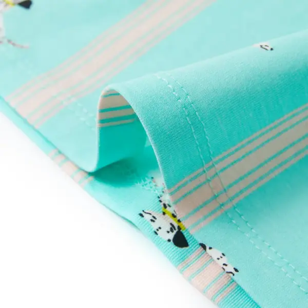 Laste pidžaamakomplekt Dalmaatsia koera ja triipudega, helesinine, lühikeste varrukatega, suurus 128 – 7