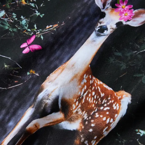 Pikkade varrukatega laste kleit hirve pildiga, tumesinine, suurus 116 – 4