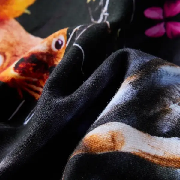 Pikkade varrukatega laste kleit hirve pildiga, tumesinine, suurus 116 – 7