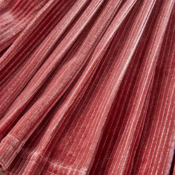 Laste plisseeritud sametseelik veniva vööga, roosa, suurus 104 – 5