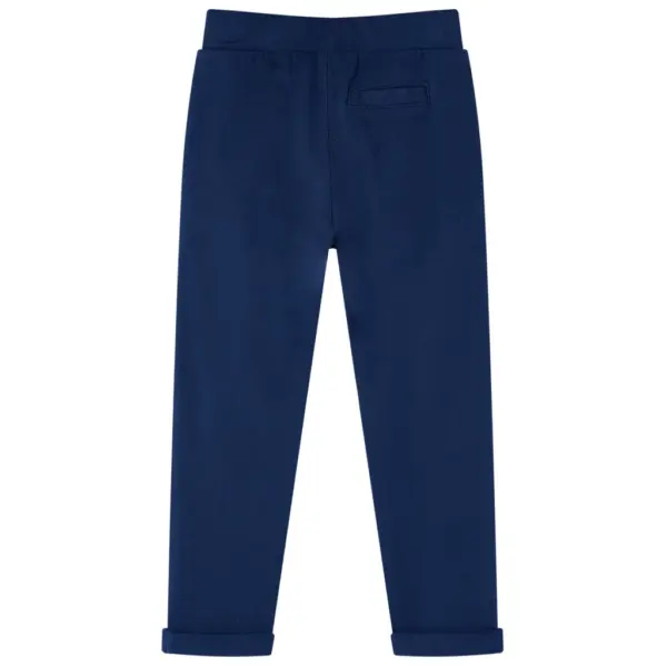 Tumesinised laste püksid pingutusnööriga, puuvillased, suurus 128 – 2