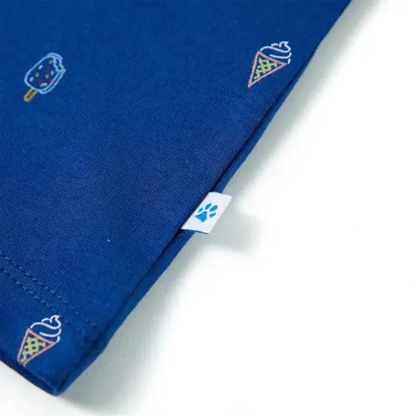 Laste puuvillane maika jäätise ja joogi mustriga, tumesinine, suurus 128 – 6