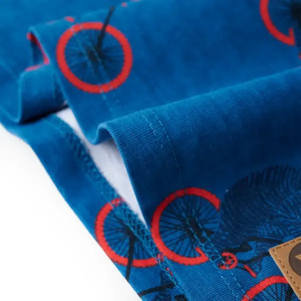 Laste puuvillane pidžaamakomplekt karu ja jalgrattaga, pikkade varrukatega, sinine, suurus 116 – 12