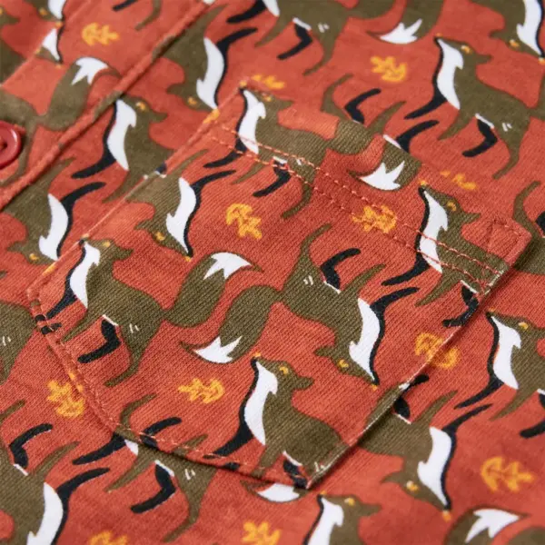 Laste puuvillane pikkade varrukatega särk rebasemustriga, hele roostevärv, suurus 104 – 4