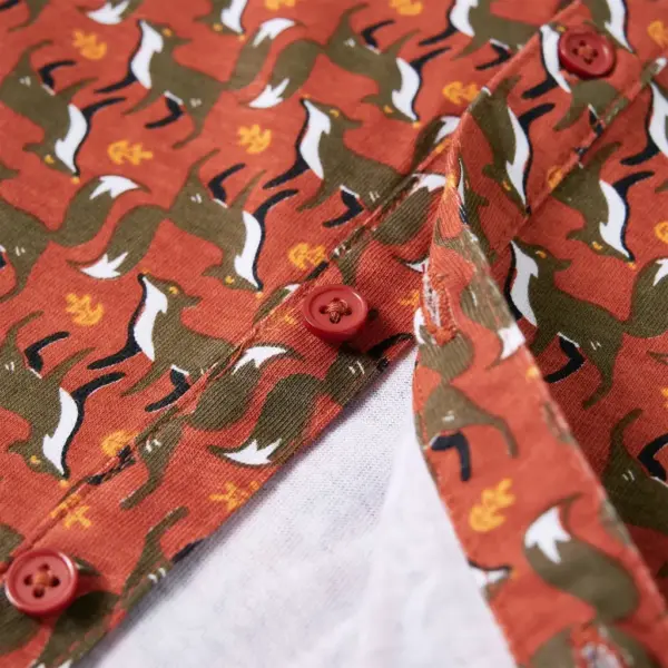 Laste puuvillane pikkade varrukatega särk rebasemustriga, hele roostevärv, suurus 104 – 6