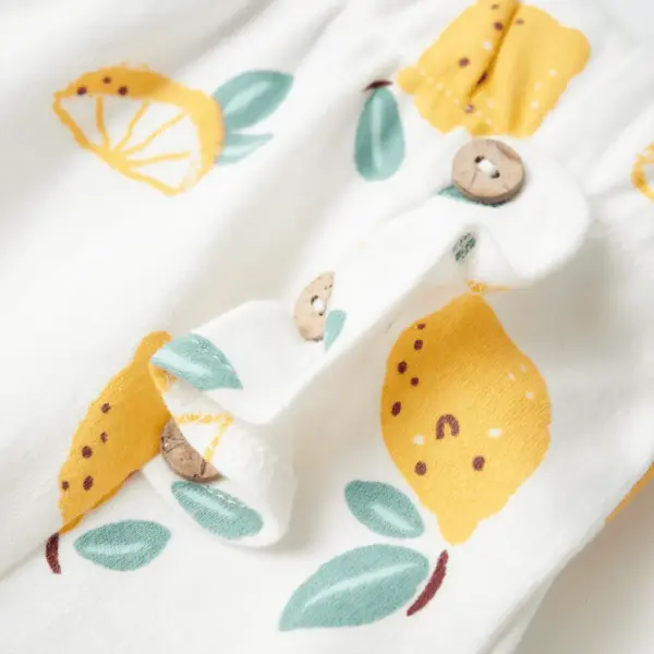 Laste puuvillased lühikesed püksid sidrunimustriga, ekrü, suurus 128 – 4