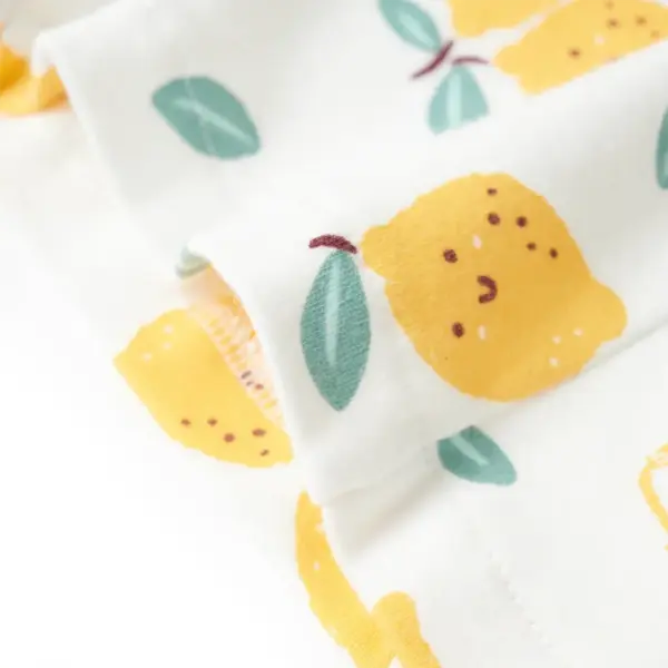 Laste puuvillased lühikesed püksid sidrunimustriga, ekrü, suurus 128 – 6