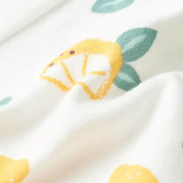 Laste puuvillased lühikesed püksid sidrunimustriga, ekrü, suurus 128 – 7