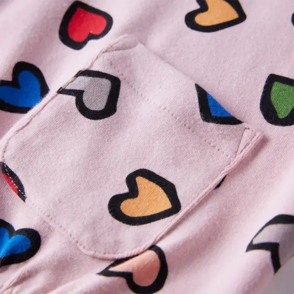 Laste dressipluus värviliste südametega, roosa, suurus 128 – 4
