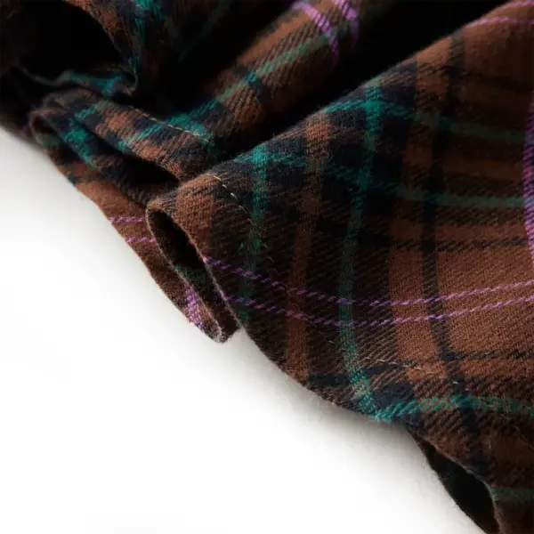 Laste A-lõikeline ruuduline seelik, konjakipruun, 100% puuvill, suurus 116 – 5