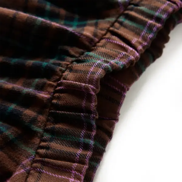 Laste A-lõikeline ruuduline seelik, konjakipruun, 100% puuvill, suurus 116 – 6