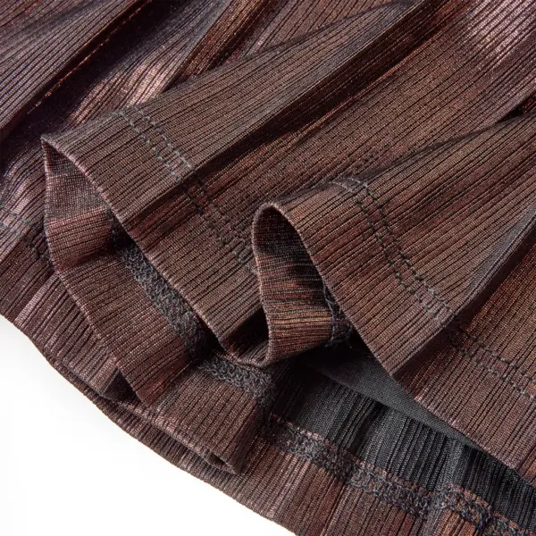 Laste sädelev plisseeritud seelik, konjakipruun, suurus 128 (7–8 a) – 5