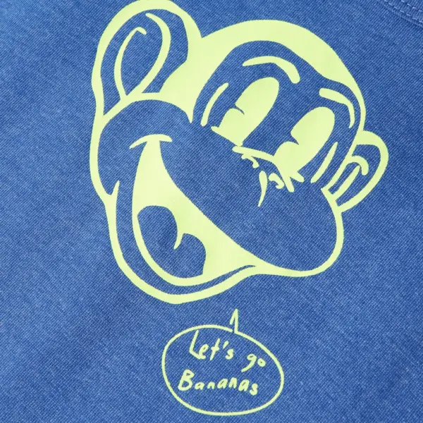 Laste maika ahvitrükiga, sinine melange, suurus 116 (5–6 a) – 4