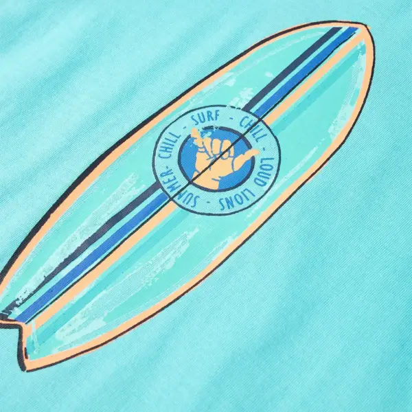 Laste T-särk surfilaua prindiga, sinine, 100% puuvill, lühikeste varrukatega, suurus 140 (9–10 a) – 4