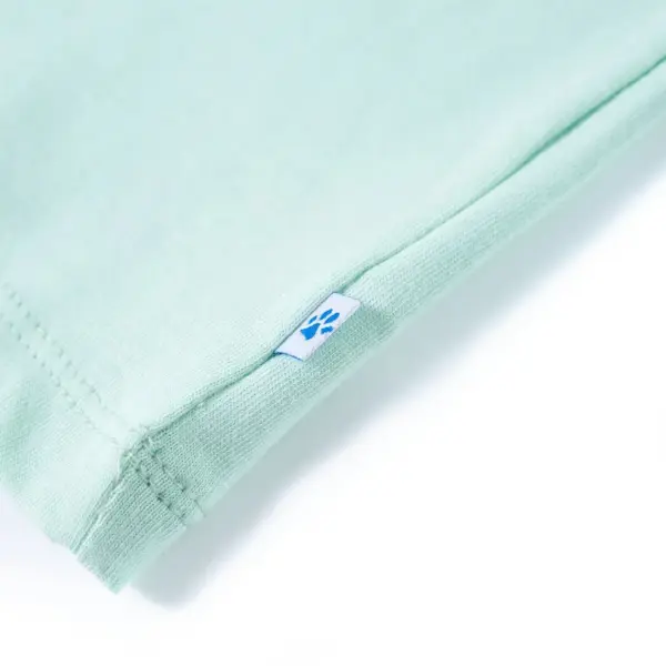 Laste T-särk bussitrükiga, hele mündiroheline, 100% puuvill, suurus 116 (5–6 a) – 5