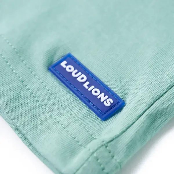 Laste T-särk dinosaurusetrükiga, 100% puuvill, hele khaki, suurus 128 – 5