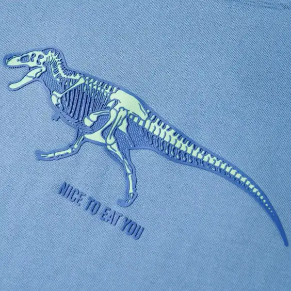 Laste T-särk dinosaurusetrükiga, sinine, 100% puuvill, suurus 140 – 4
