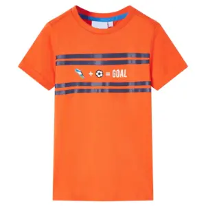 Laste T-särk GOAL jalgpallimustriga, tumeoranž, 100% puuvill, suurus 128
