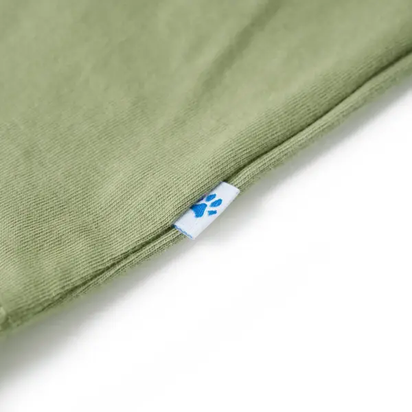 Laste T-särk jalgpallivärava kujundusega, hele khaki, 100% puuvill, suurus 116 (5–6 a) – 5