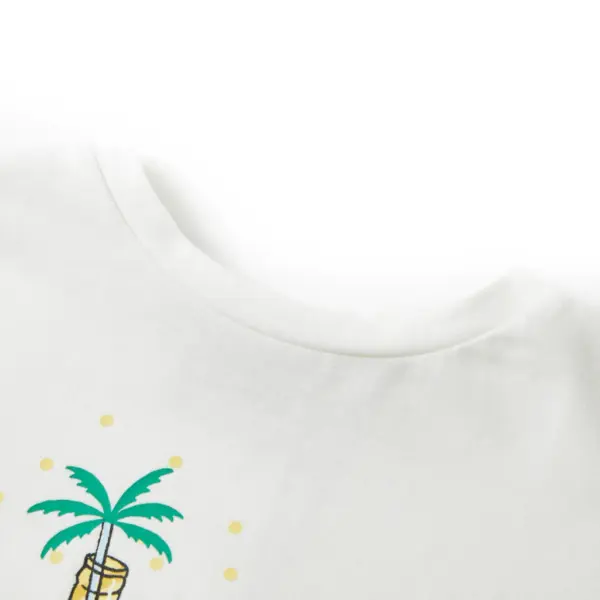 Laste T-särk jookide trükiga, helebeež, lühikeste varrukatega, 95% puuvill, suurus 128 – 3