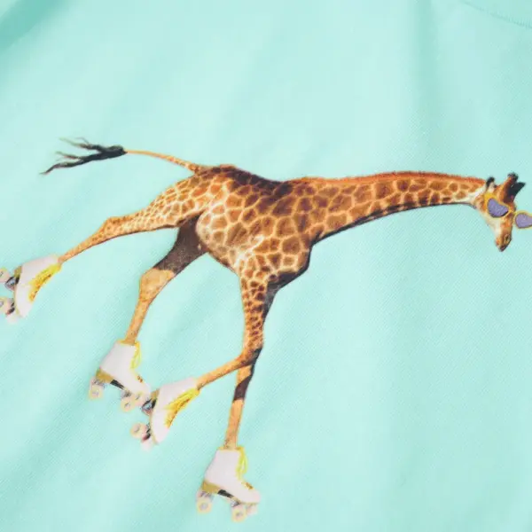 Laste T-särk kaelkirjakutrükiga, helesinine, suurus 140 – 4