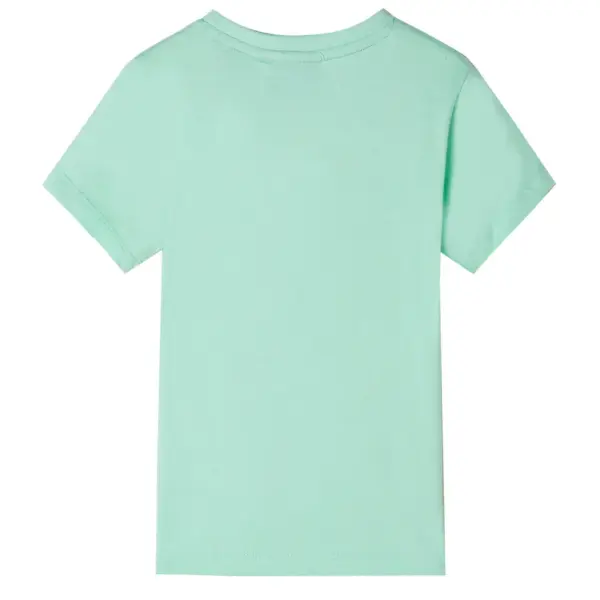 Laste T-särk krokodillikujundusega, heleroheline, 100% puuvill, lühikeste varrukatega, suurus 116 (5–6 a) – 2