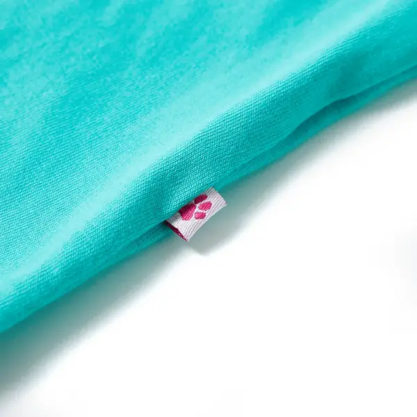 Laste T-särk lühikeste varrukatega, mündiroheline, leopardi prindiga, suurus 116 (5–6 a) – 5