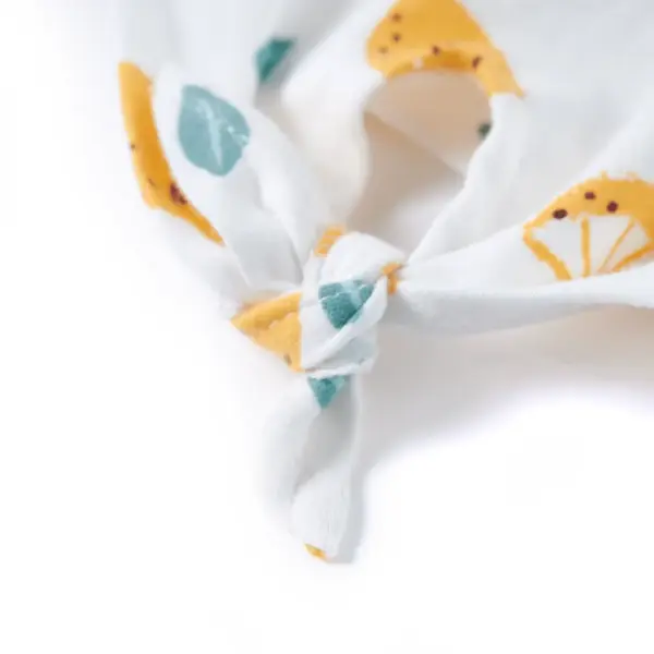 Laste T-särk sidrunimustriga ja seotava alläärega, ekrüü, 100% puuvill, suurus 128 (7–8 a) – 5