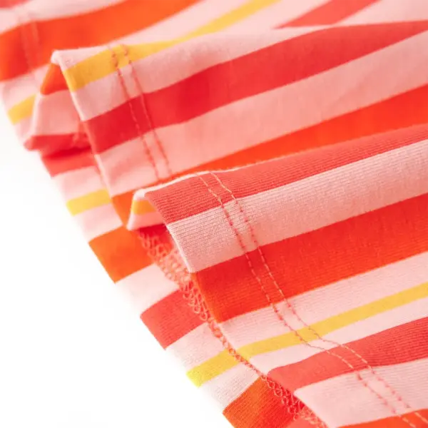 Laste A-lõikeline triibuline seelik lapitud taskutega, roosa, veniva vöökohaga, suurus 140 – 6