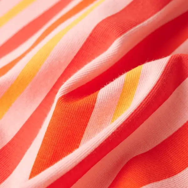 Laste A-lõikeline triibuline seelik lapitud taskutega, roosa, veniva vöökohaga, suurus 140 – 7