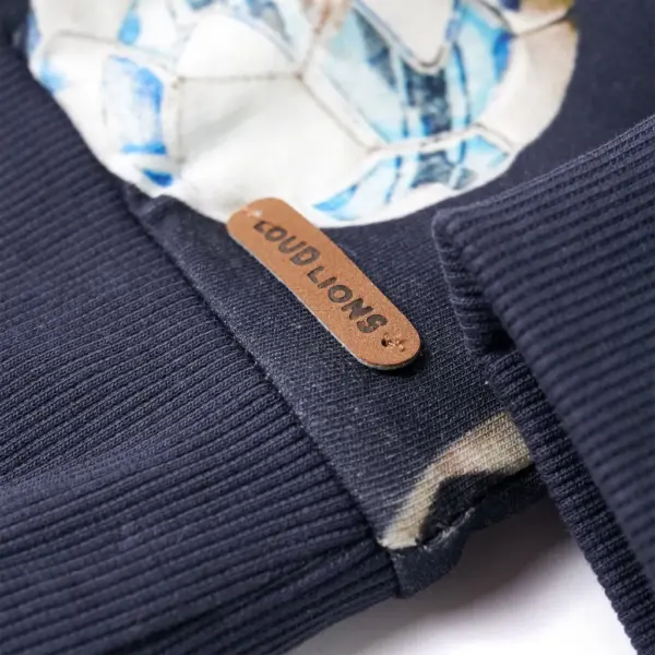 Laste dressipluus jalgpallitrükiga, tumesinine, 104 – 5