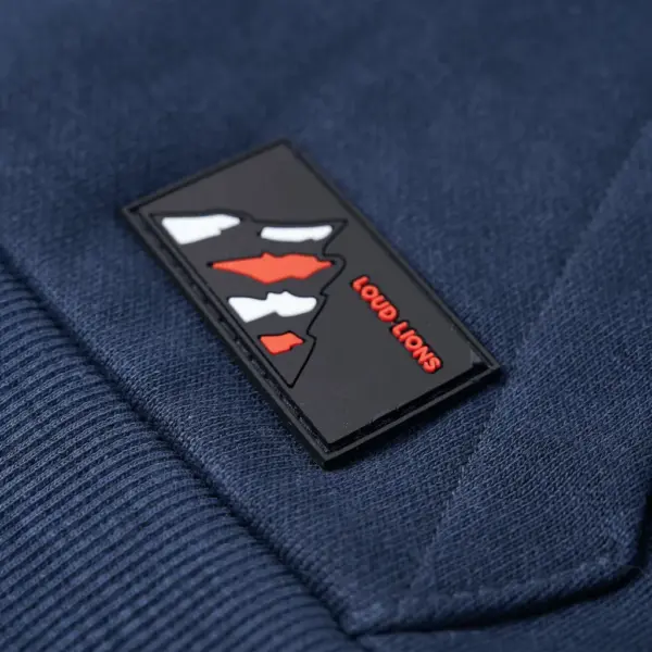 Laste kapuutsiga dressipluus mootorsaani trükiga, tumesinine ja oranž, suurus 116 – 6