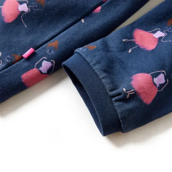 Laste tumesinine kleit baleriiniprindiga ja pingutusnööriga vöökohaga, suurus 140 – 5