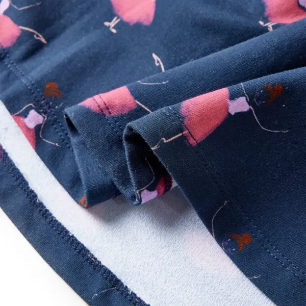 Laste tumesinine kleit baleriiniprindiga ja pingutusnööriga vöökohaga, suurus 140 – 6