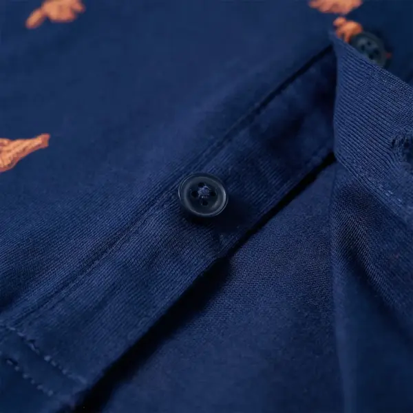 Laste tumesinine puuvillane särk koeratrükiga, pikad varrukad, suurus 116 – 5